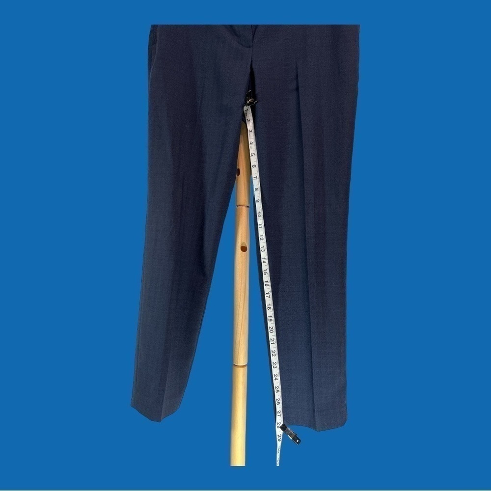 Tahari Women’s Dress Pants Navy Blue with Subtle Striped Pattern, US Size 12 - Picture 3 of 6